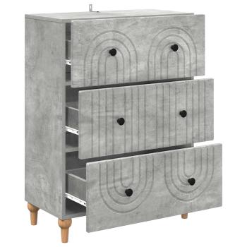 Schubladenschrank Betongrau 66 x 34,5 x 90 cm Holzwerkstoff