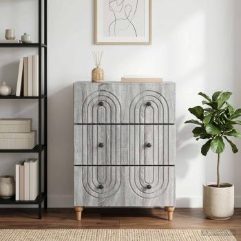 ARDEBO.de - Schubladenschrank Graues Sonoma 66 x 34,5 x 90 cm Holzwerkstoff