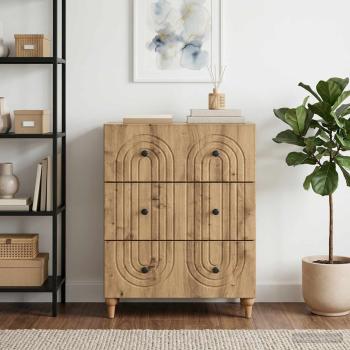 ARDEBO.de - Schubladenschrank 66 x 34,5 x 90 cm Holzwerkstoff Artisan-Eiche