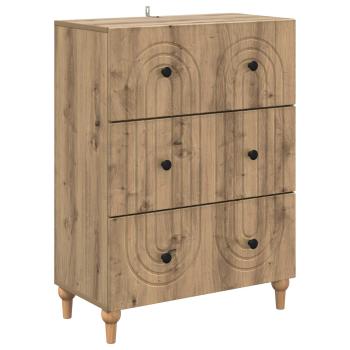 Schubladenschrank 66 x 34,5 x 90 cm Holzwerkstoff Artisan-Eiche