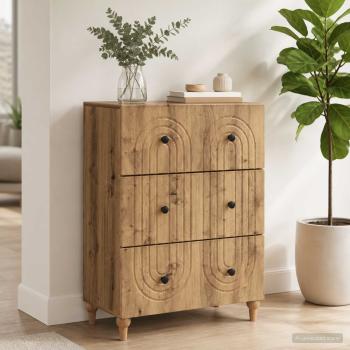 Schubladenschrank 66 x 34,5 x 90 cm Holzwerkstoff Artisan-Eiche