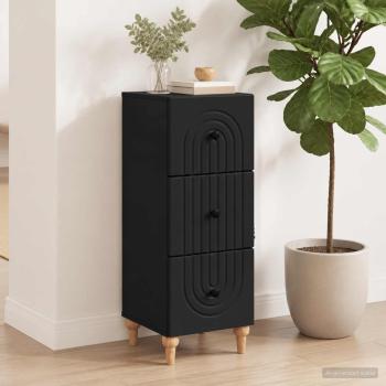 ARDEBO.de - Schubladenschrank 33 x 34,5 x 90 cm Holzwerkstoff Schwarz