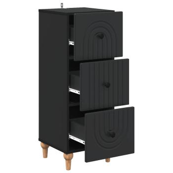 Schubladenschrank 33 x 34,5 x 90 cm Holzwerkstoff Schwarz