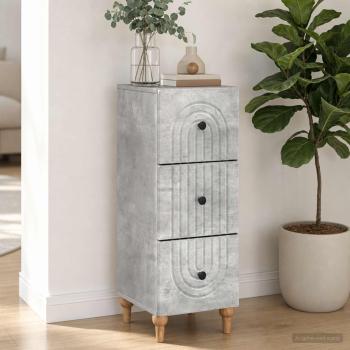 Schubladenschrank 33 x 34,5 x 90 cm Holzwerkstoff Betongrau