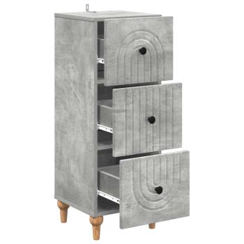 Schubladenschrank 33 x 34,5 x 90 cm Holzwerkstoff Betongrau
