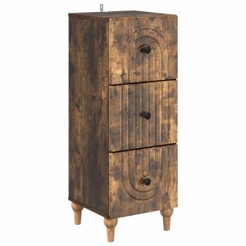 Schubladenschrank 33 x 34,5 x 90 cm Holzwerkstoff Räuchereiche