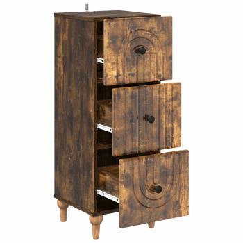 Schubladenschrank 33 x 34,5 x 90 cm Holzwerkstoff Räuchereiche