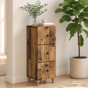 ARDEBO.de - Schubladenschrank 33 x 34,5 x 90 cm Holzwerkstoff Altholz