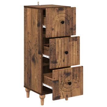 Schubladenschrank 33 x 34,5 x 90 cm Holzwerkstoff Altholz