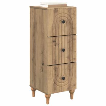 Schubladenschrank 33 x 34,5 x 90 cm Holzwerkstoff Artisan-Eiche