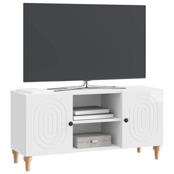 TV-Schränk Hochglanz Weiß 102 x 34,5 x 50 cm Holzwerkstoff