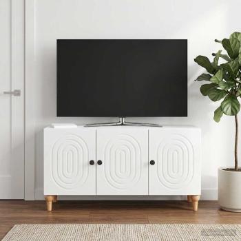 ARDEBO.de - TV-Schränk 99 x 34,5 x 50 cm Hochglanz Weiß Holzwerkstoff