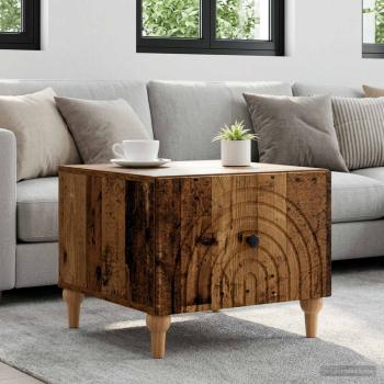 ARDEBO.de - Couchtisch mit Schubladen Altholz 49 x 50 x 40 cm Holzwerkstoff