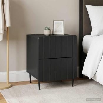 ARDEBO.de - Nachttisch 2 Stk. Schwarz 43 x 34,5 x 49,5 cm Holzwerkstoff