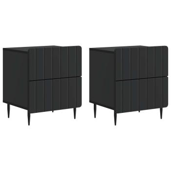 Nachttisch 2 Stk. Schwarz 43 x 34,5 x 49,5 cm Holzwerkstoff