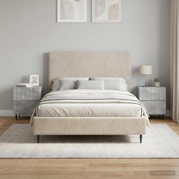 ARDEBO.de - Nachttisch 2 Stk. Betongrau 43 x 34,5 x 49,5 cm Holzwerkstoff