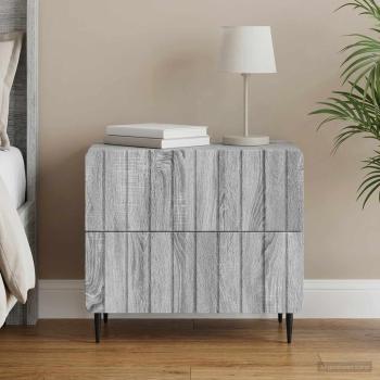 ARDEBO.de - Nachttisch Sonoma-Grau 62 x 34,5 x 49,5 cm Holzwerkstoff