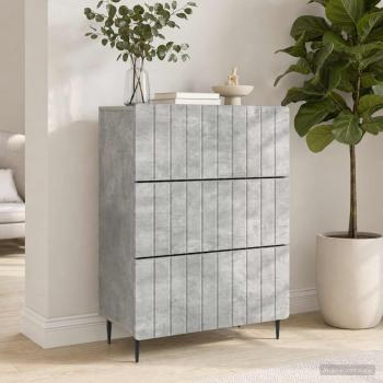 ARDEBO.de - Schubladenschrank 66 x 34,5 x 92 cm Holzwerkstoff Betongrau