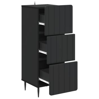 Schubladenschrank 33 x 34,5 x 92 cm Holzwerkstoff Schwarz