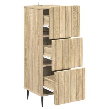 Schubladenschrank 33 x 34,5 x 92 cm Holzwerkstoff Sonoma-Eiche
