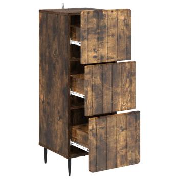 Schubladenschrank 33 x 34,5 x 92 cm Holzwerkstoff Räuchereiche