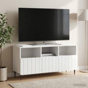 ARDEBO.de - TV-Schränk Hochglanz Weiß 102 x 34,5 x 50 cm Holzwerkstoff
