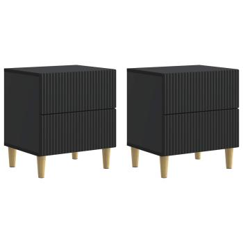 Nachttisch 2 Stk. Schwarz 43 x 34,5 x 48 cm Holzwerkstoff