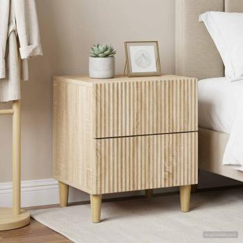 ARDEBO.de - Nachttisch 2 Stk. Sonoma-Eiche 43 x 34,5 x 48 cm Holzwerkstoff