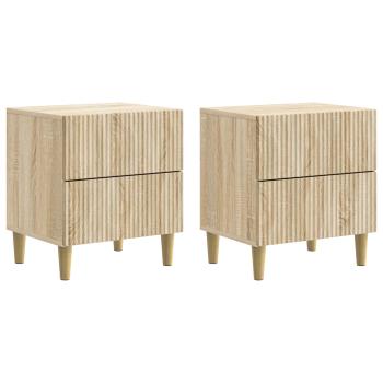 Nachttisch 2 Stk. Sonoma-Eiche 43 x 34,5 x 48 cm Holzwerkstoff