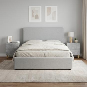 ARDEBO.de - Nachttisch 2 Stk. Betongrau 43 x 34,5 x 48 cm Holzwerkstoff