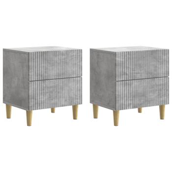Nachttisch 2 Stk. Betongrau 43 x 34,5 x 48 cm Holzwerkstoff