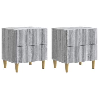 Nachttisch 2 Stk. Sonoma-Grau 43 x 34,5 x 48 cm Holzwerkstoff