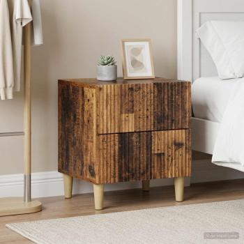 ARDEBO.de - Nachttisch 2 Stk. Altholz 43 x 34,5 x 48 cm Holzwerkstoff