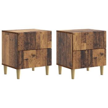 Nachttisch 2 Stk. Altholz 43 x 34,5 x 48 cm Holzwerkstoff