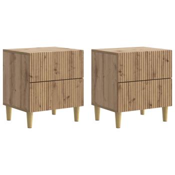 Nachttisch 2 stk. Artisan-Eiche 43 x 34,5 x 48 cm Holzwerkstoff