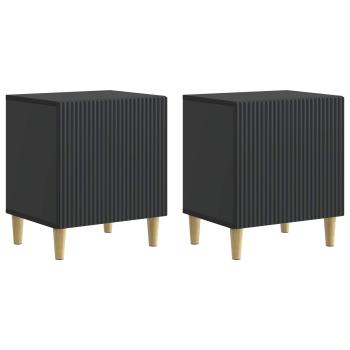Nachttisch 2 stk. Schwarz 43 x 34,5 x 50 cm Holzwerkstoff