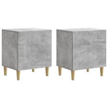 Nachttisch 2 stk. Betongrau 43 x 34,5 x 50 cm Holzwerkstoff
