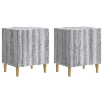 Nachttisch 2 stk. Graues Sonoma 43 x 34,5 x 50 cm Holzwerkstoff