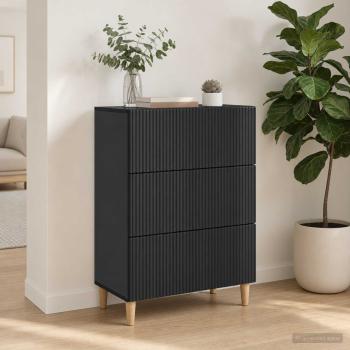 Schubladenschrank 66 x 34,5 x 90 cm Holzwerkstoff Schwarz