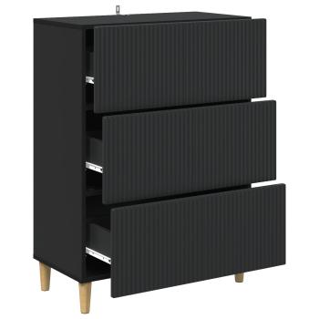 Schubladenschrank 66 x 34,5 x 90 cm Holzwerkstoff Schwarz