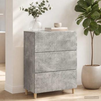 ARDEBO.de - Schubladenschrank 66 x 34,5 x 90 cm Holzwerkstoff Betongrau