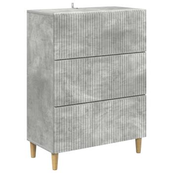 Schubladenschrank 66 x 34,5 x 90 cm Holzwerkstoff Betongrau