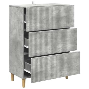 Schubladenschrank 66 x 34,5 x 90 cm Holzwerkstoff Betongrau