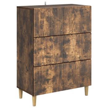Schubladenschrank 66 x 34,5 x 90 cm Holzwerkstoff Räuchereiche