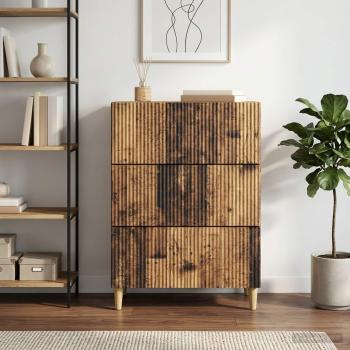 ARDEBO.de - Schubladenschrank 66 x 34,5 x 90 cm Holzwerkstoff Altholz