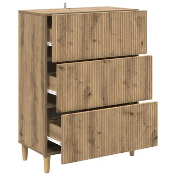 Schubladenschrank 66 x 34,5 x 90 cm Holzwerkstoff Artisan-Eiche