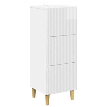 Schubladenschrank Hochglanz Weiß 33 x 34,5 x 90 cm
