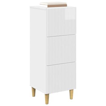 Schubladenschrank Hochglanz Weiß 33 x 34,5 x 90 cm