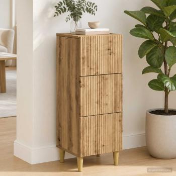 ARDEBO.de - Schubladenschrank 33 x 34,5 x 90 cm Holzwerkstoff Artisan-Eiche