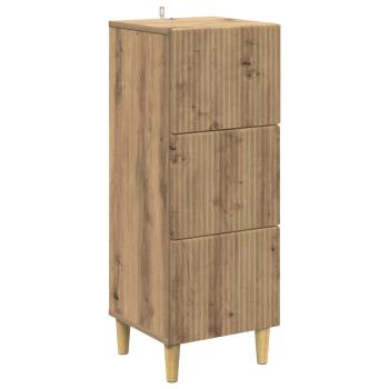 Schubladenschrank 33 x 34,5 x 90 cm Holzwerkstoff Artisan-Eiche